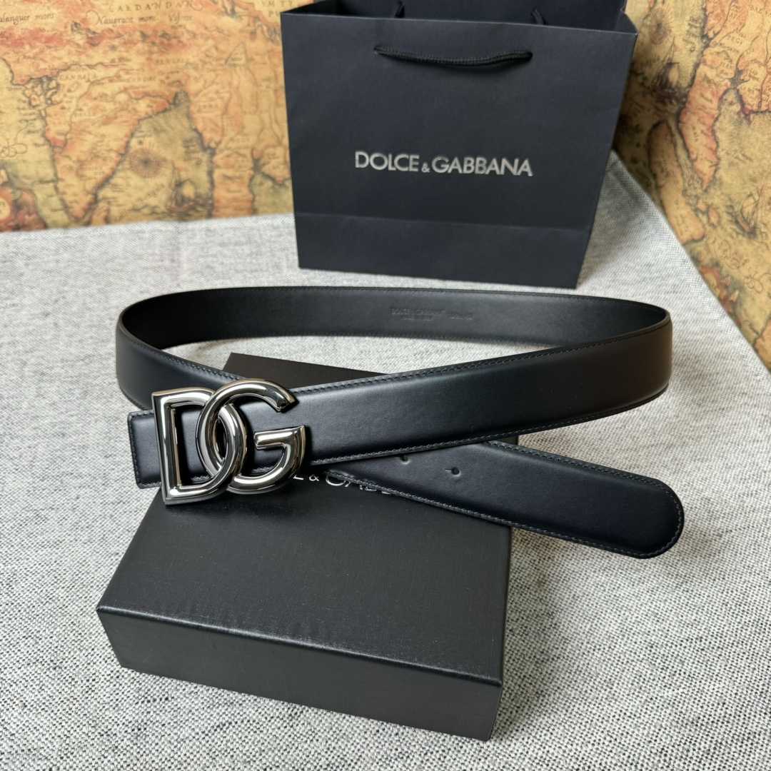 Dolce & Gabbana DG Logo-buckle Leather Belt   40mm - 