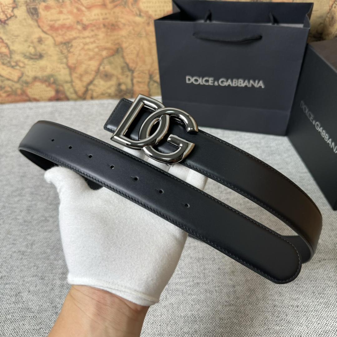 Dolce & Gabbana DG Logo-buckle Leather Belt   40mm - 