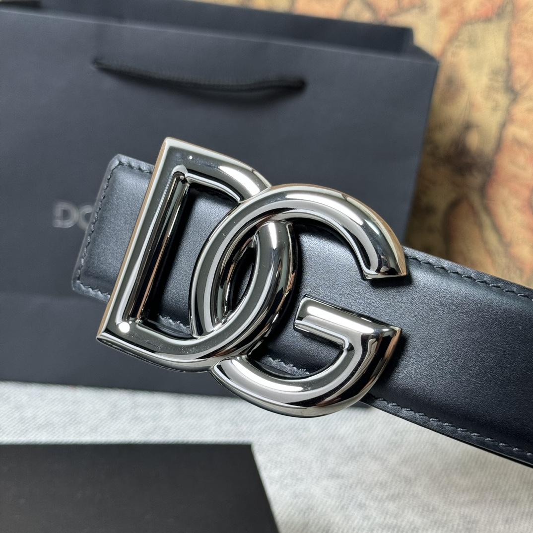 Dolce & Gabbana DG Logo-buckle Leather Belt   40mm - 