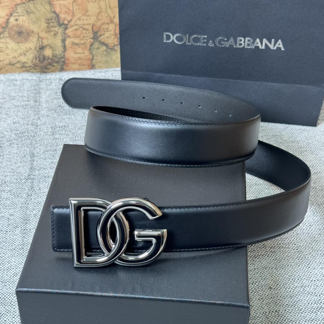 Dolce & Gabbana DG Logo-buckle Leather Belt   40mm - 