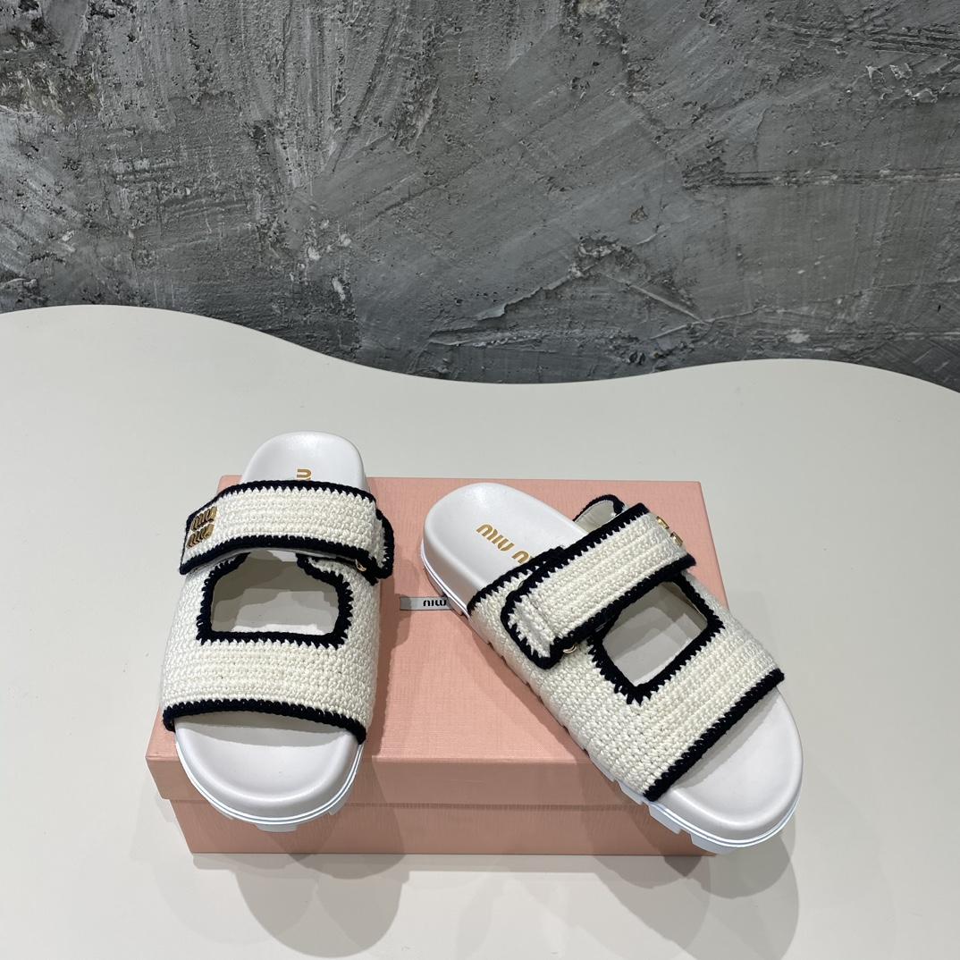 Miu Miu Crochet Knit Slides - PerfectKickZ