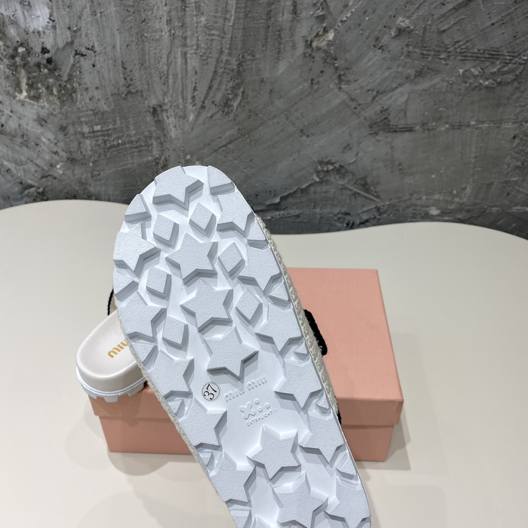 Miu Miu Crochet Knit Slides - 