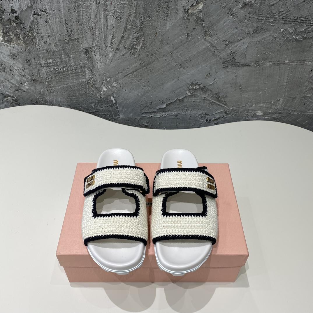 Miu Miu Crochet Knit Slides - PerfectKickZ
