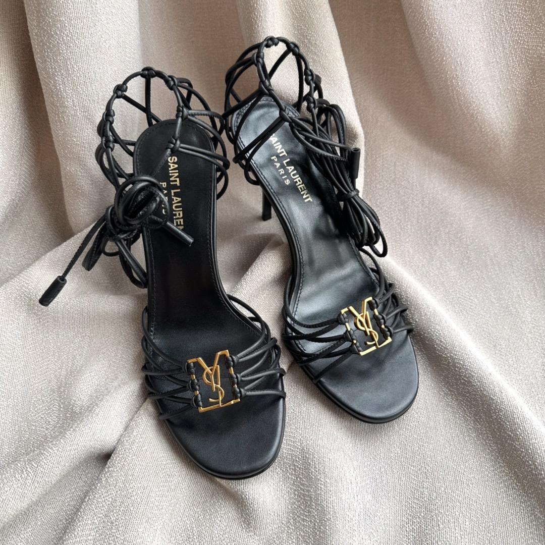 Saint Laurent Babylone Sandals In Smooth Leather - PerfectKickZ