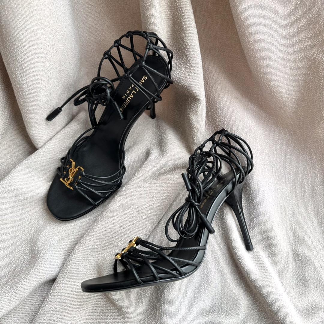 Saint Laurent Babylone Sandals In Smooth Leather - PerfectKickZ