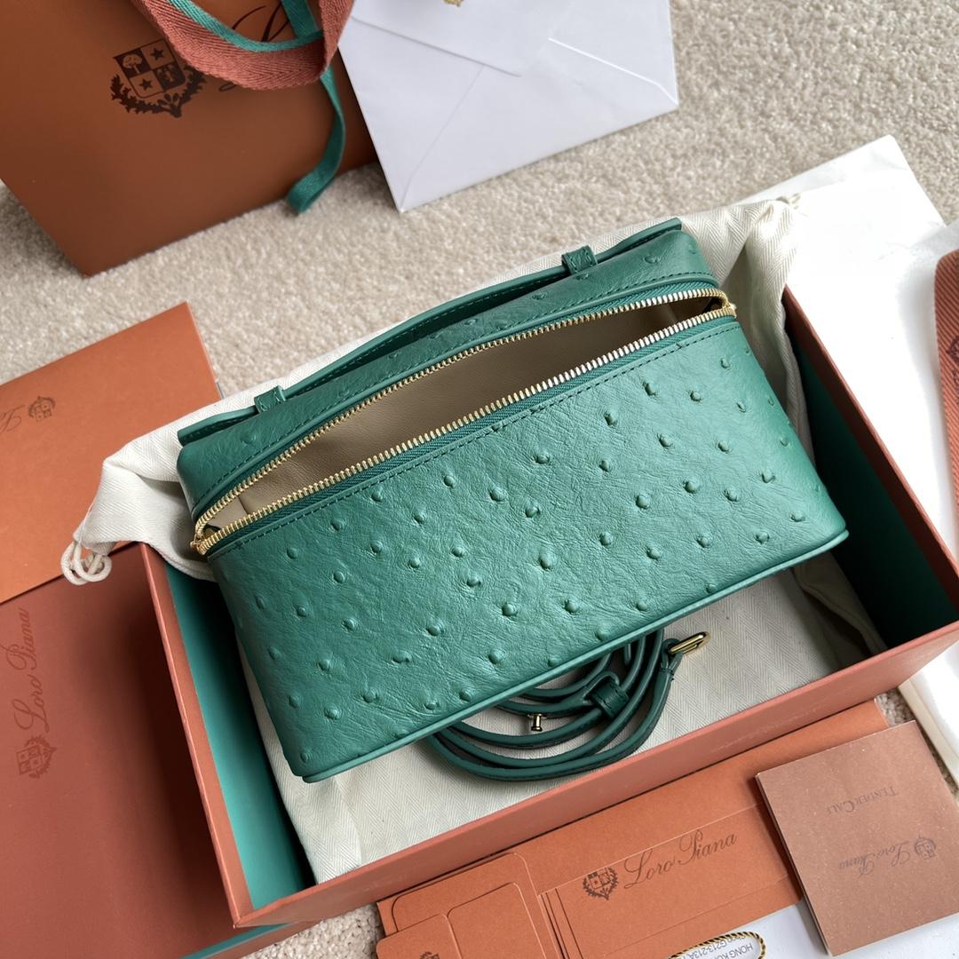 Loro Piana Extra Pocket L19 Ostrich Leather Pouch    (11-19-6.5cm) - PerfectKickZ
