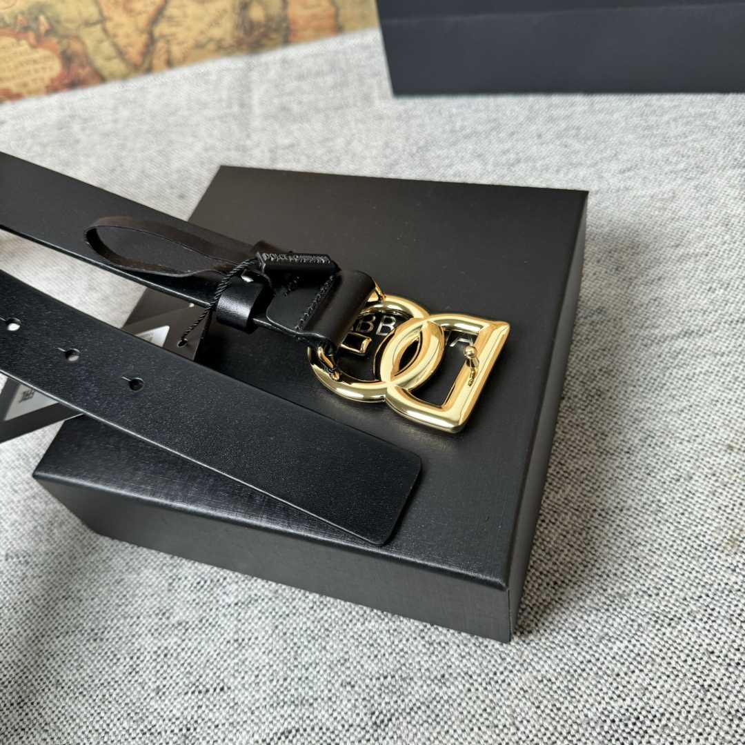 Dolce & Gabbana DG Logo-buckle Leather Belt   35mm - PerfectKickZ