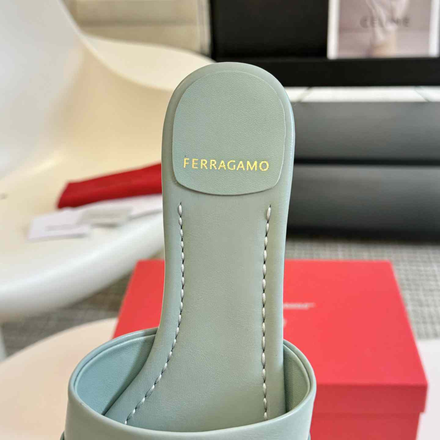 Ferragamo Women's Flat Slide With Gancini Ornament - PerfectKickZ