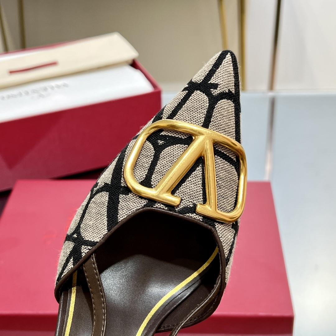 Valenti VLogo Signature Slingback Pump In Toile Iconographe 80mm - PerfectKickZ