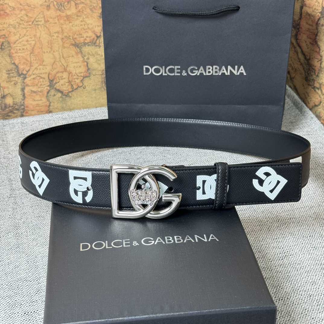 Dolce & Gabbana Logo-Printed Buckled Belt - PerfectKickZ