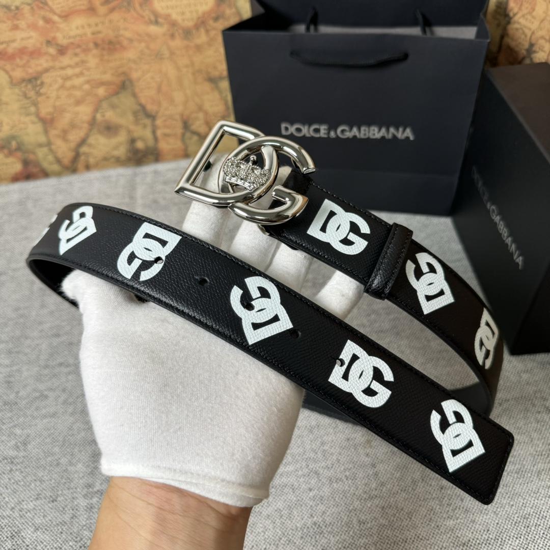 Dolce & Gabbana Logo-Printed Buckled Belt - PerfectKickZ
