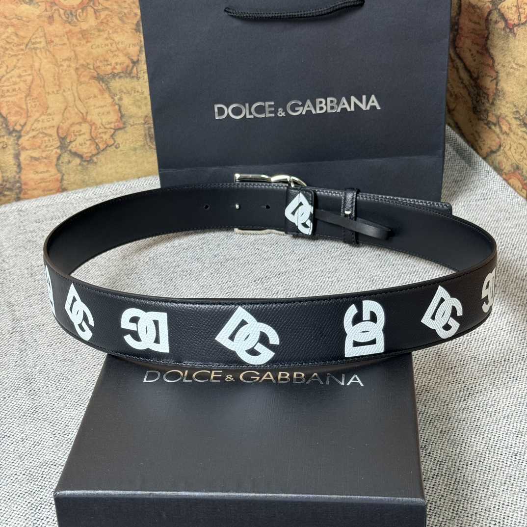 Dolce & Gabbana Logo-Printed Buckled Belt - PerfectKickZ