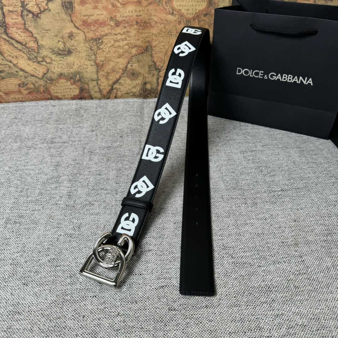 Dolce & Gabbana Logo-Printed Buckled Belt - PerfectKickZ