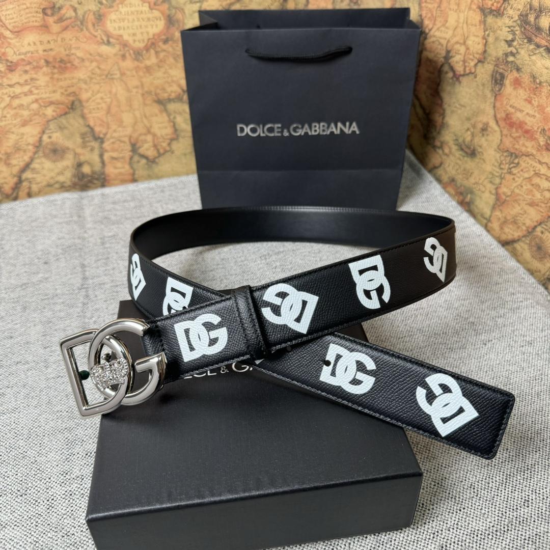 Dolce & Gabbana Logo-Printed Buckled Belt - PerfectKickZ