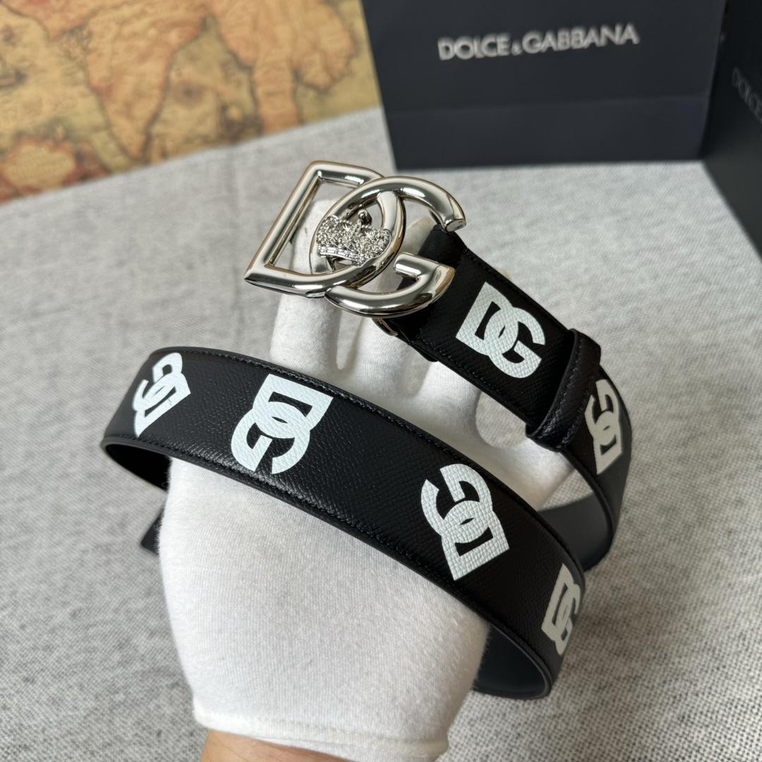 Dolce & Gabbana Logo-Printed Buckled Belt - PerfectKickZ