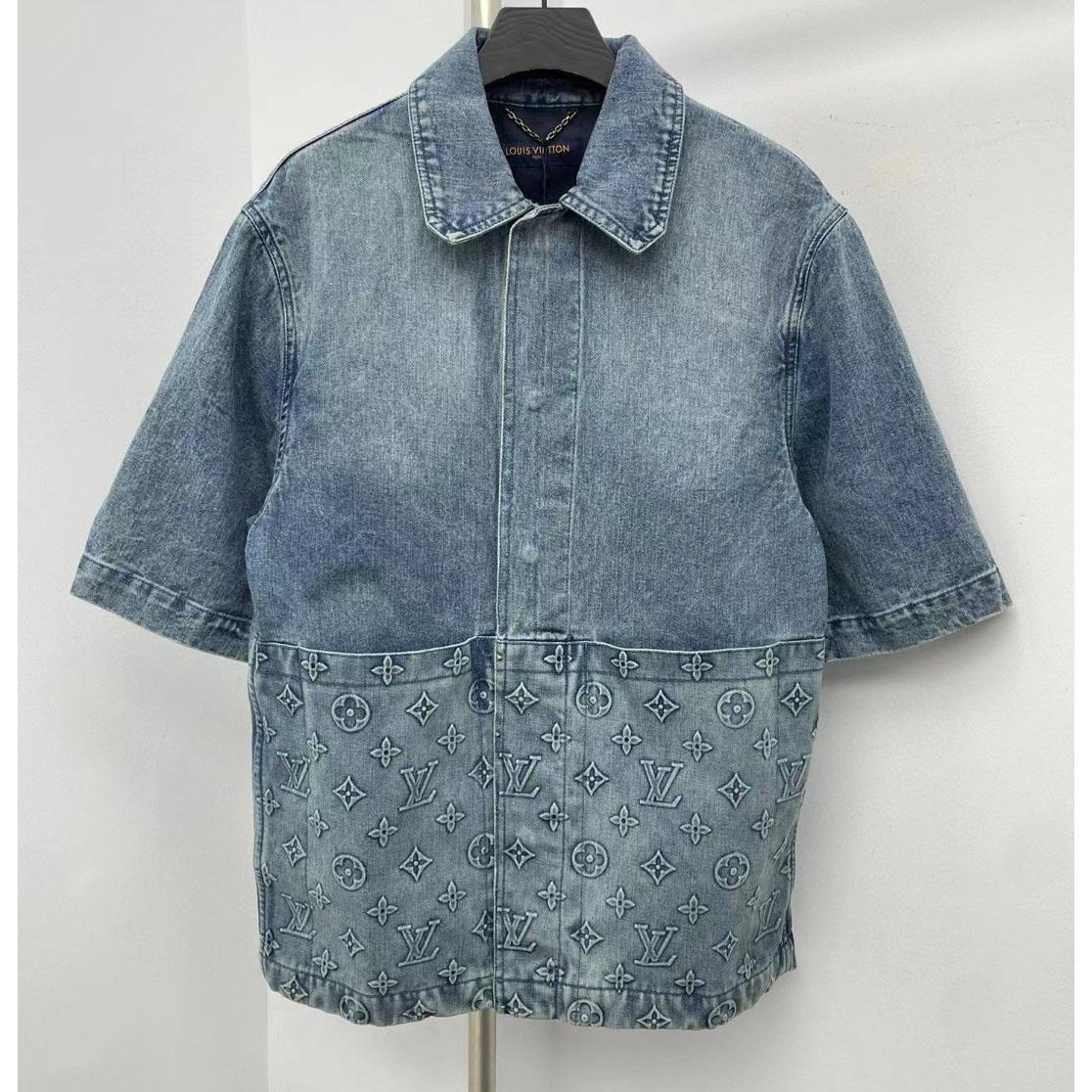 Louis Vuitton Short-Sleeved Denim Workwear Shirt  1ABLDG - PerfectKickZ