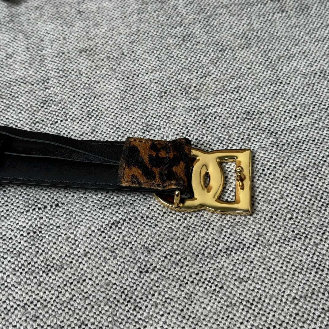 Dolce & Gabbana KiM Dolce & Gabbana Leopard-print Glossy Calfskin Belt With DG Logo - PerfectKickZ