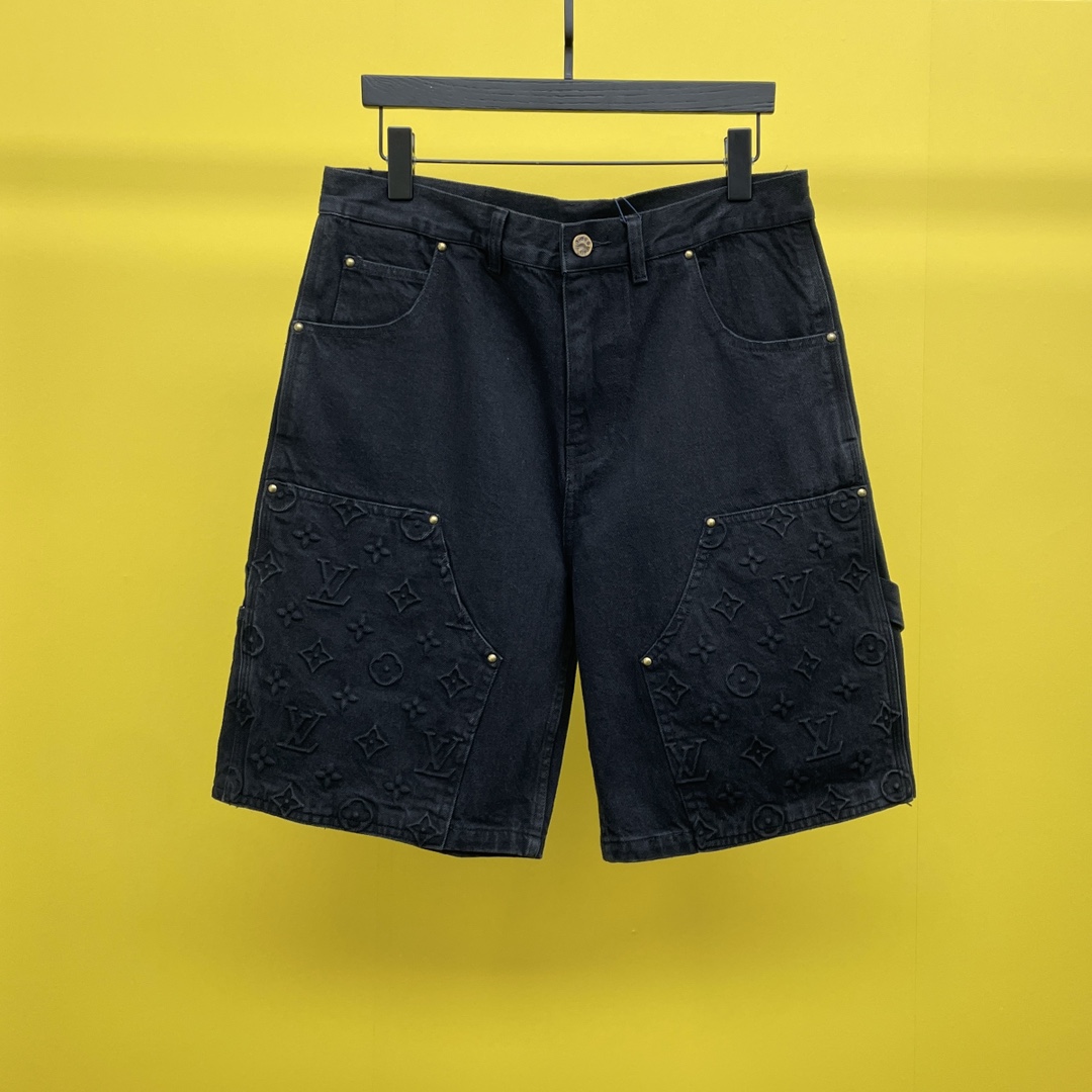 Louis Vuitton Monogram Denim Shorts    - PerfectKickZ
