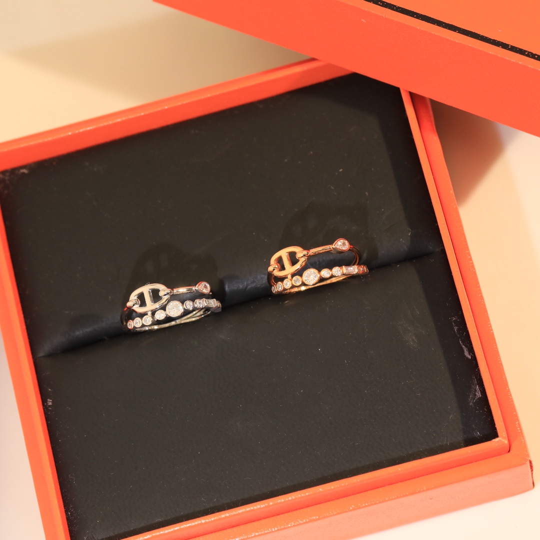 Hermes Chaine d'ancre Chaos Fancy Ring - PerfectKickZ