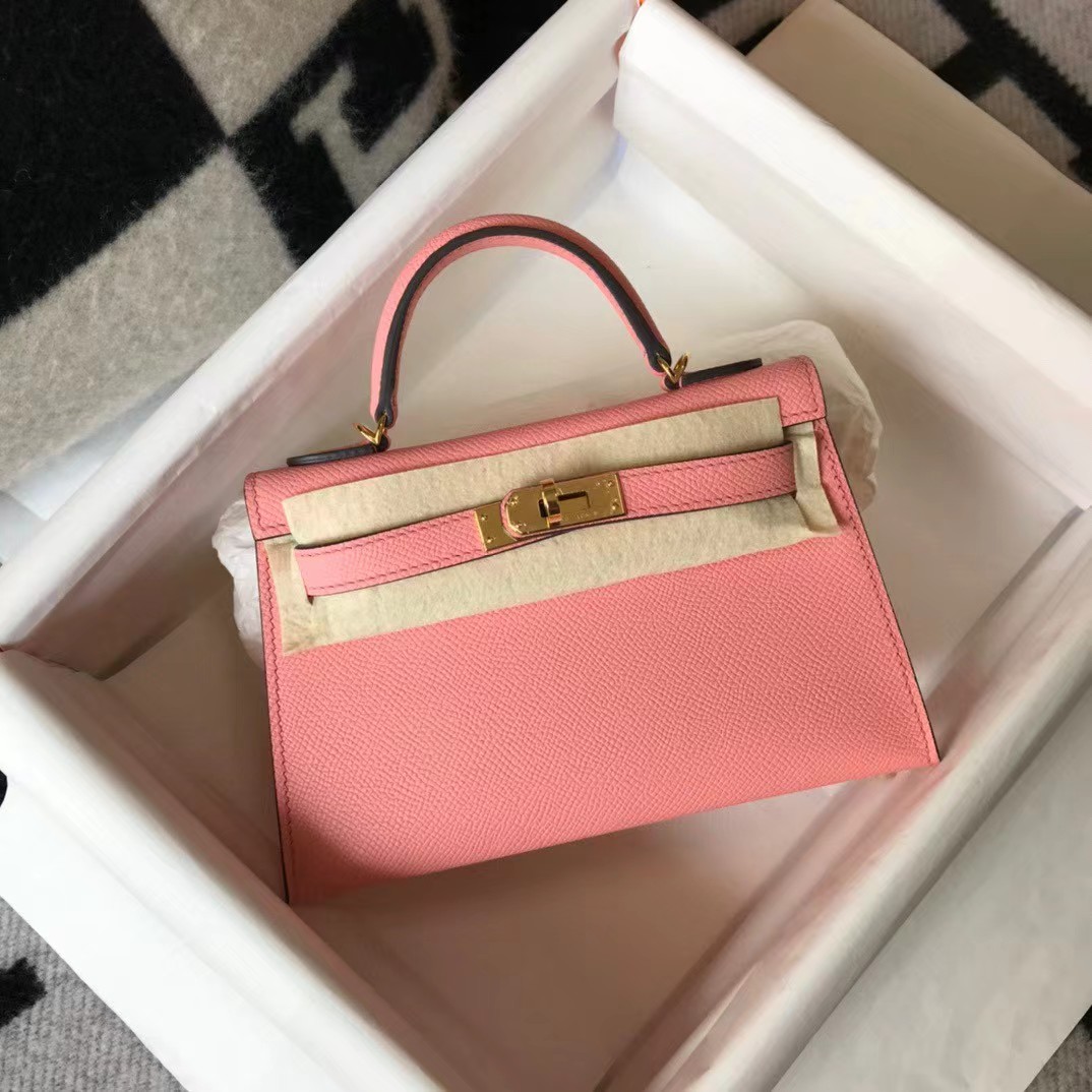 Hermes HM Kelly Mini 20 pink Epsom Gold Hardware （19-13-6.5cm） - PerfectKickZ