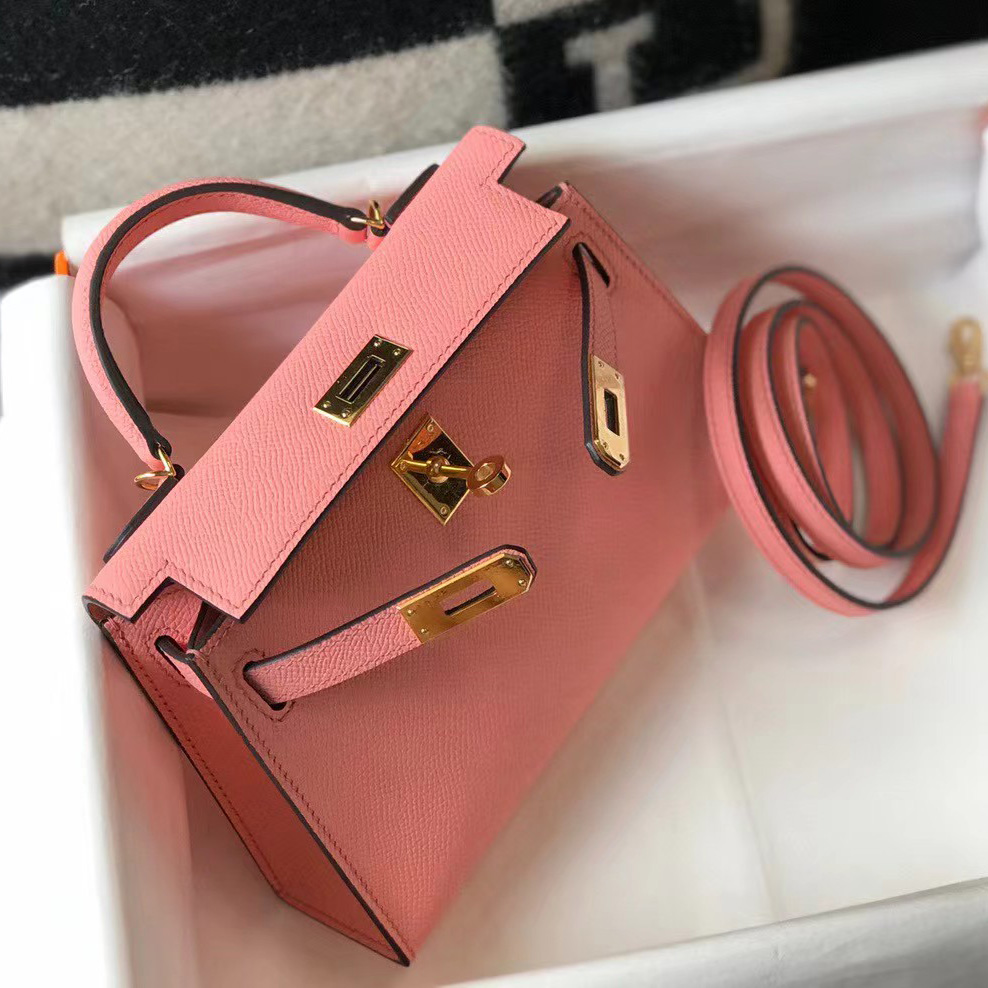 Hermes HM Kelly Mini 20 pink Epsom Gold Hardware （19-13-6.5cm） - PerfectKickZ