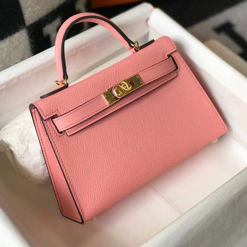 Hermes HM Kelly Mini 20 pink Epsom Gold Hardware （19-13-6.5cm） - PerfectKickZ