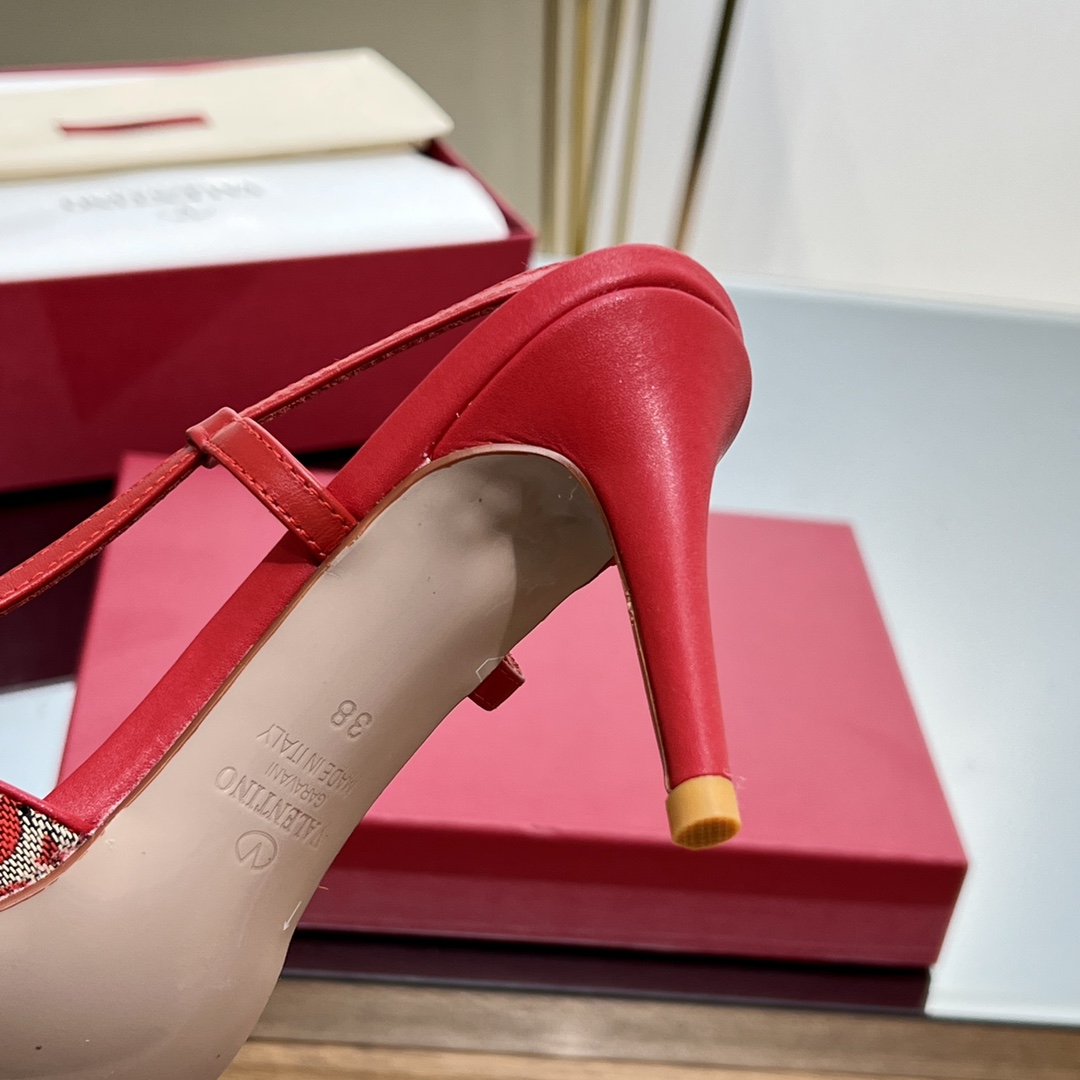 Valenti VLogo Signature Slingback Pump In Toile Iconographe 80mm - PerfectKickZ