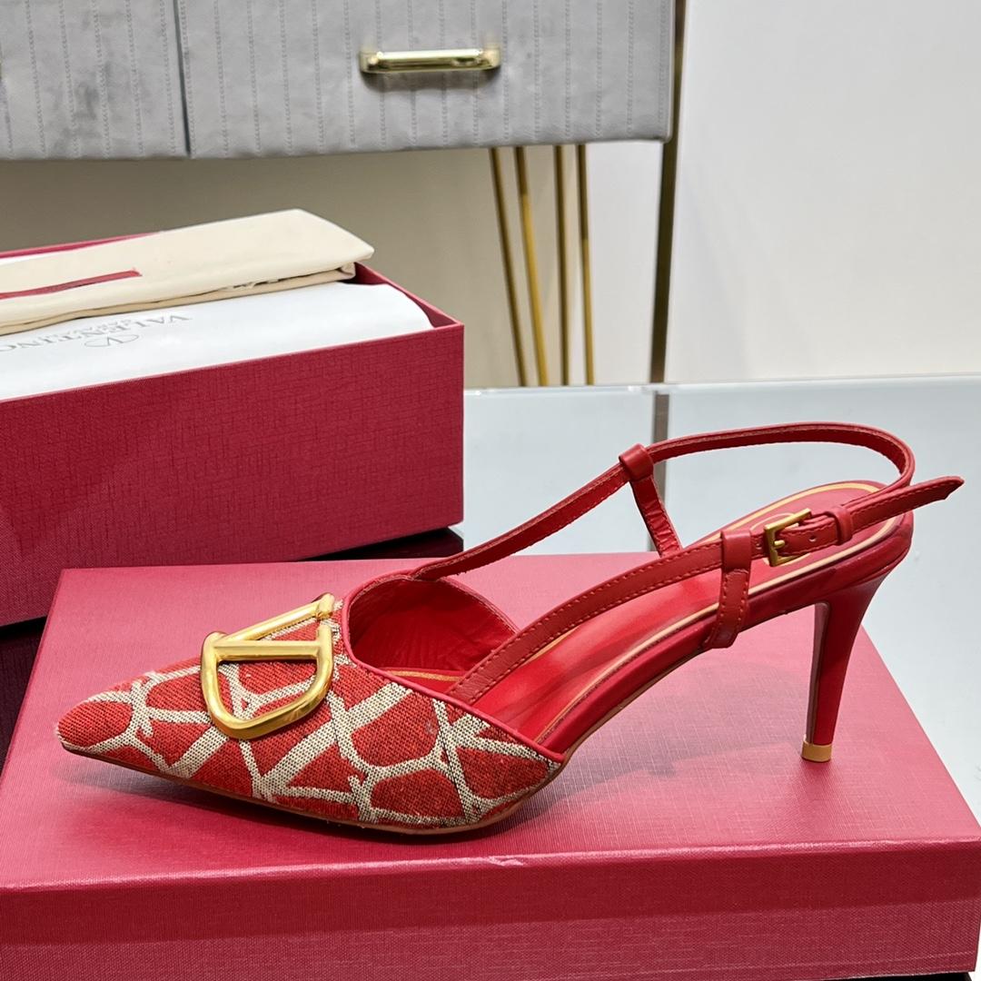 Valenti VLogo Signature Slingback Pump In Toile Iconographe 80mm - PerfectKickZ