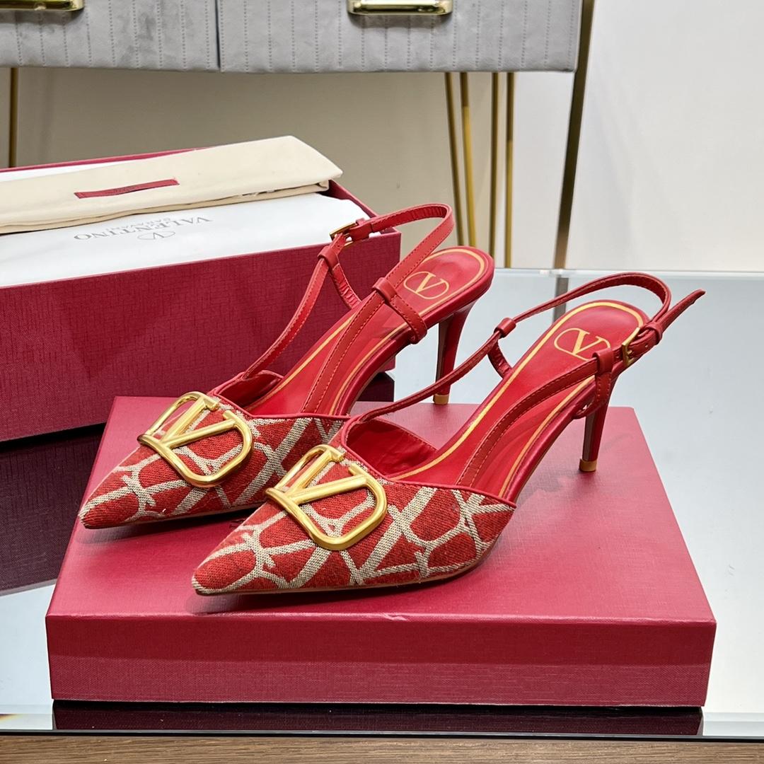 Valenti VLogo Signature Slingback Pump In Toile Iconographe 80mm - PerfectKickZ