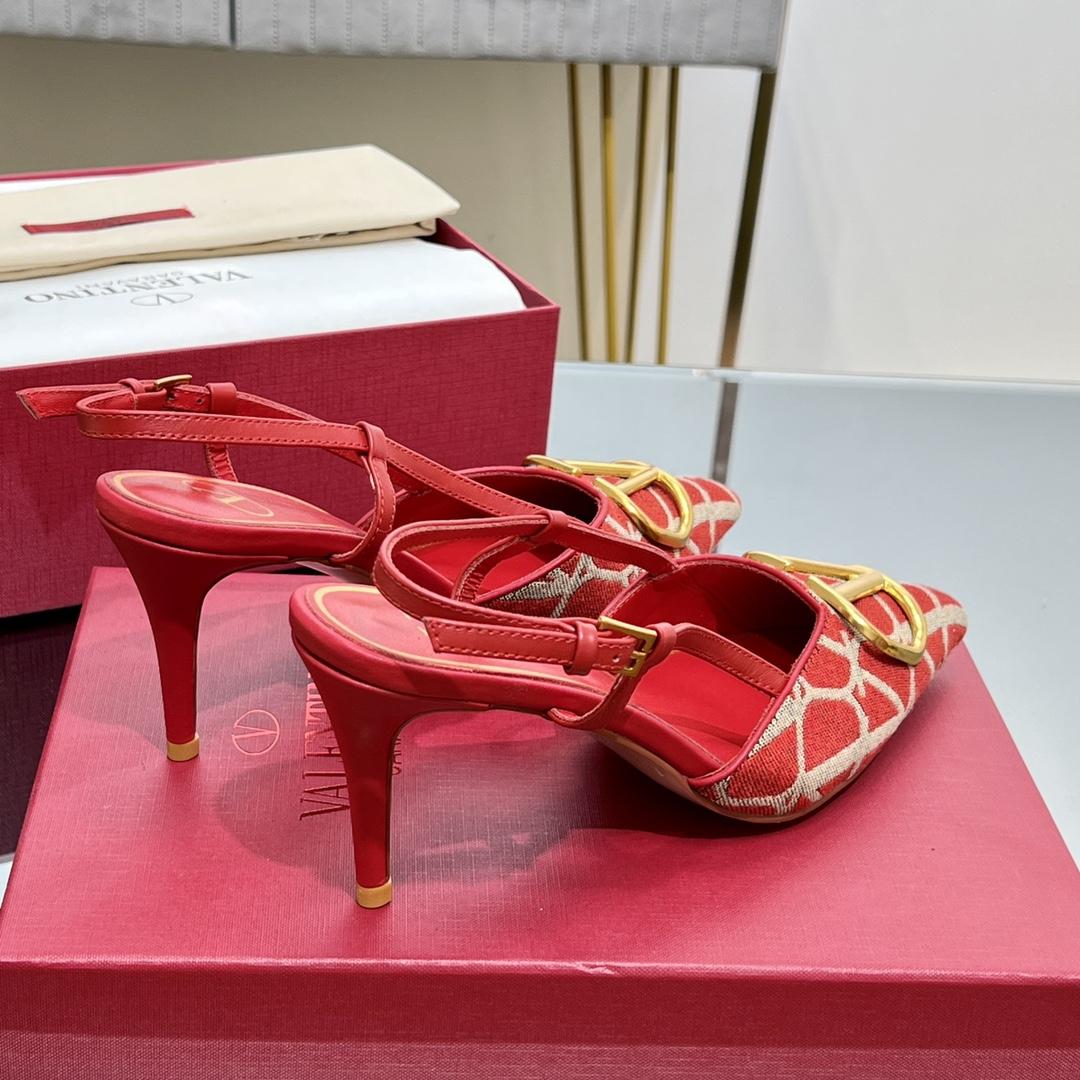 Valenti VLogo Signature Slingback Pump In Toile Iconographe 80mm - PerfectKickZ