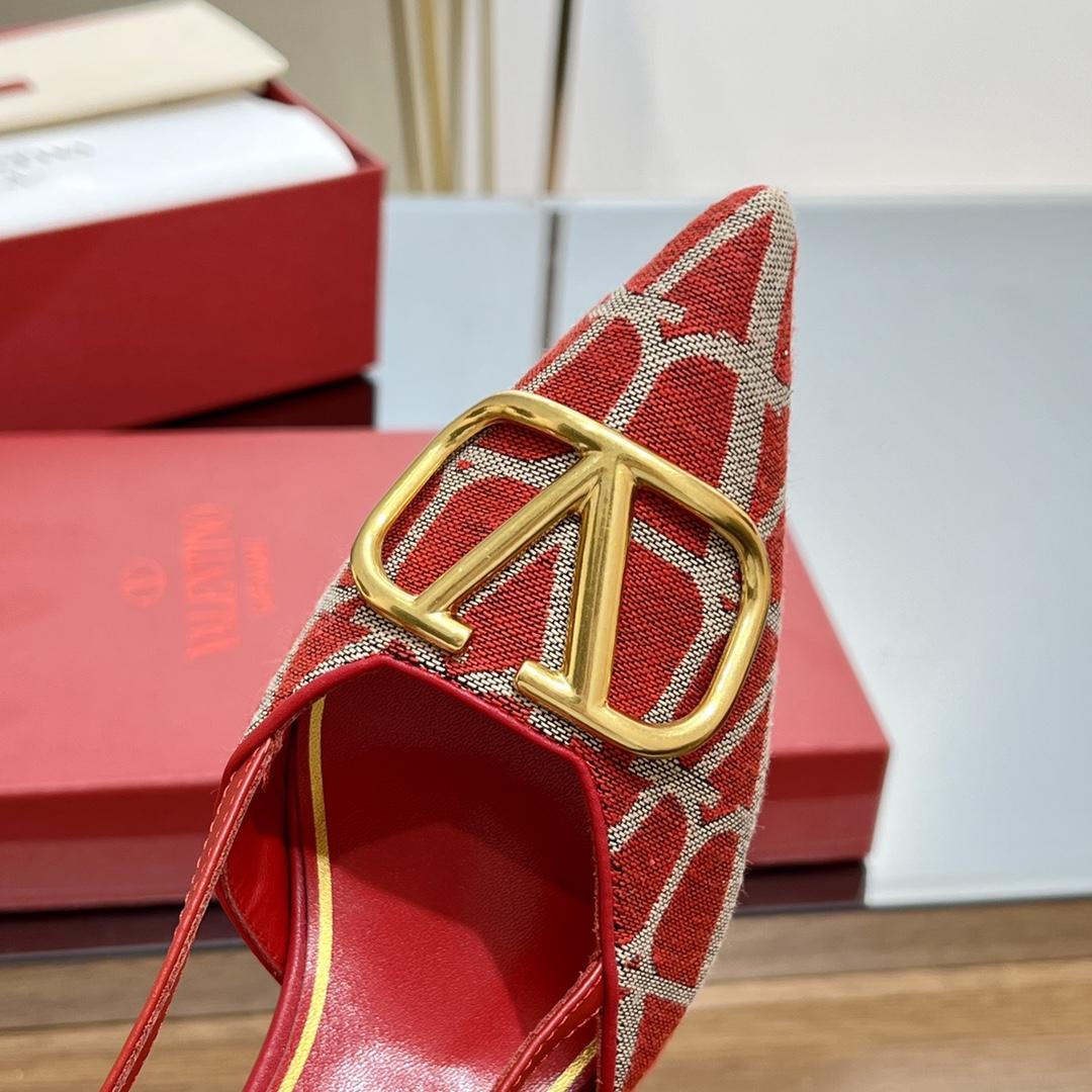 Valenti VLogo Signature Slingback Pump In Toile Iconographe 80mm - PerfectKickZ