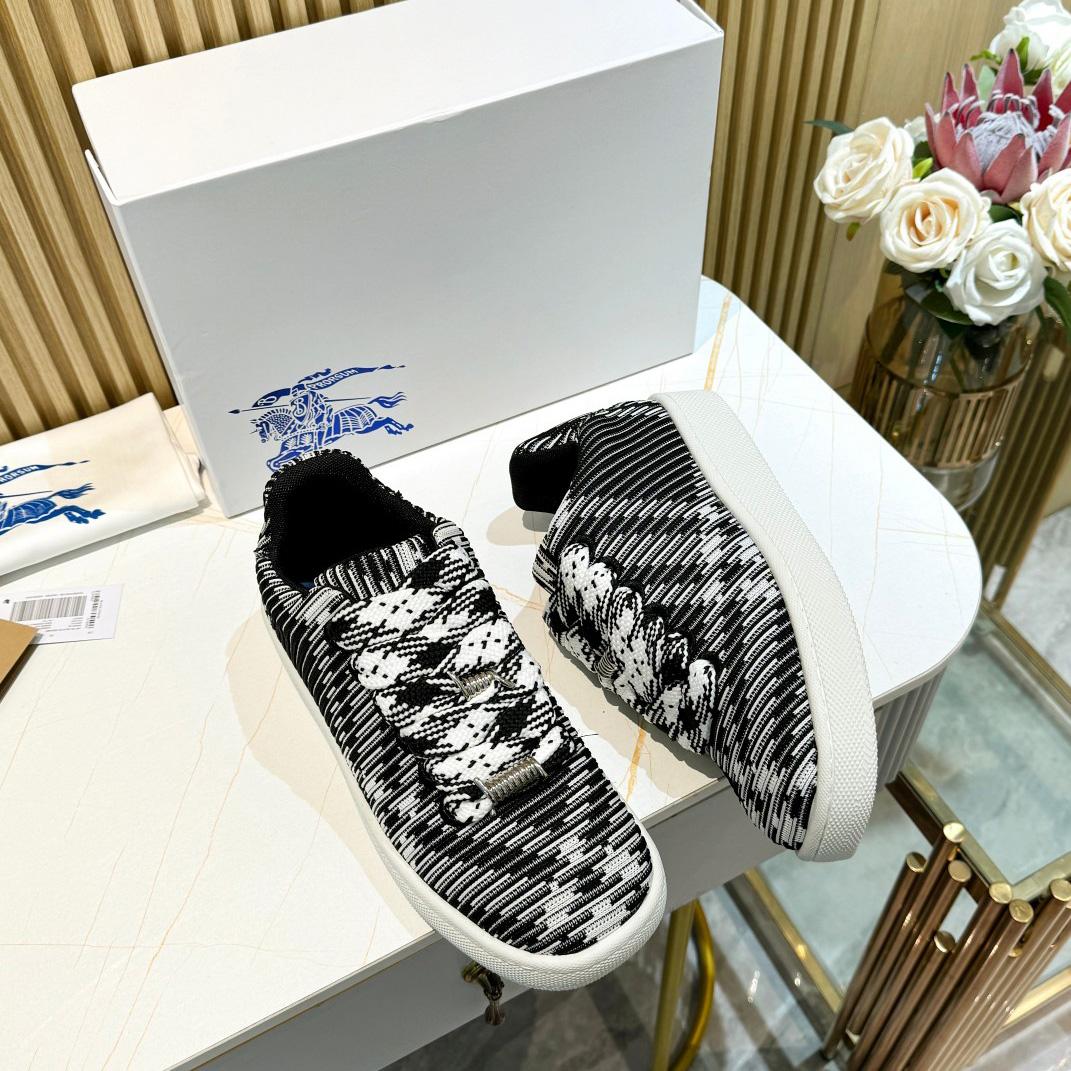 Burberry Check Knit Box Sneakers - PerfectKickZ