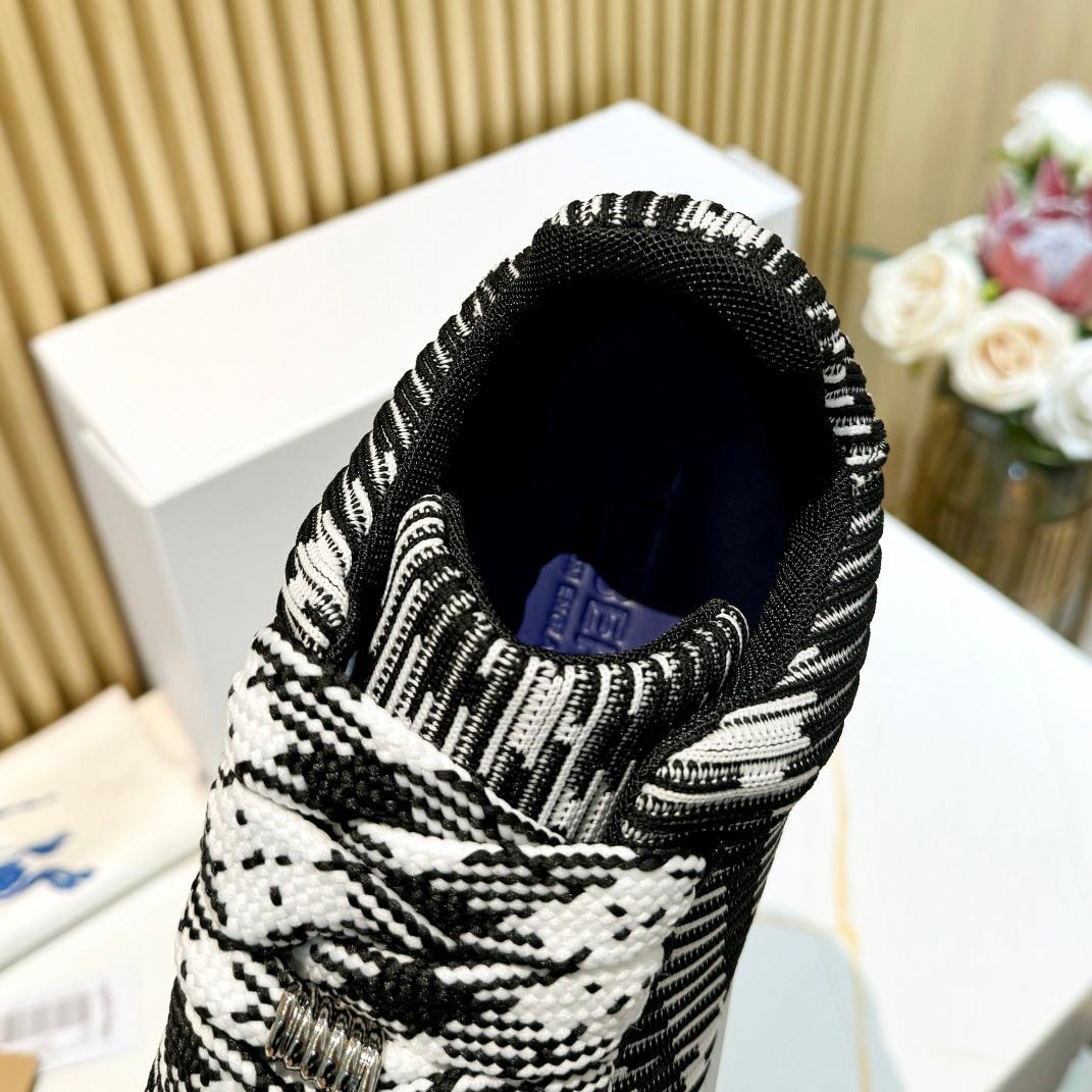 Burberry Check Knit Box Sneakers - PerfectKickZ