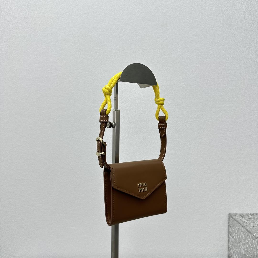 Miu Miu Leather Wallet With Leather And Cord Shoulder Strap - PerfectKickZ
