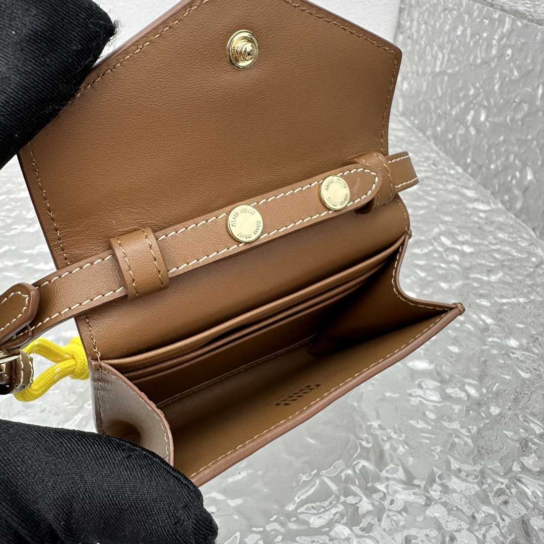 Miu Miu Leather Wallet With Leather And Cord Shoulder Strap - PerfectKickZ