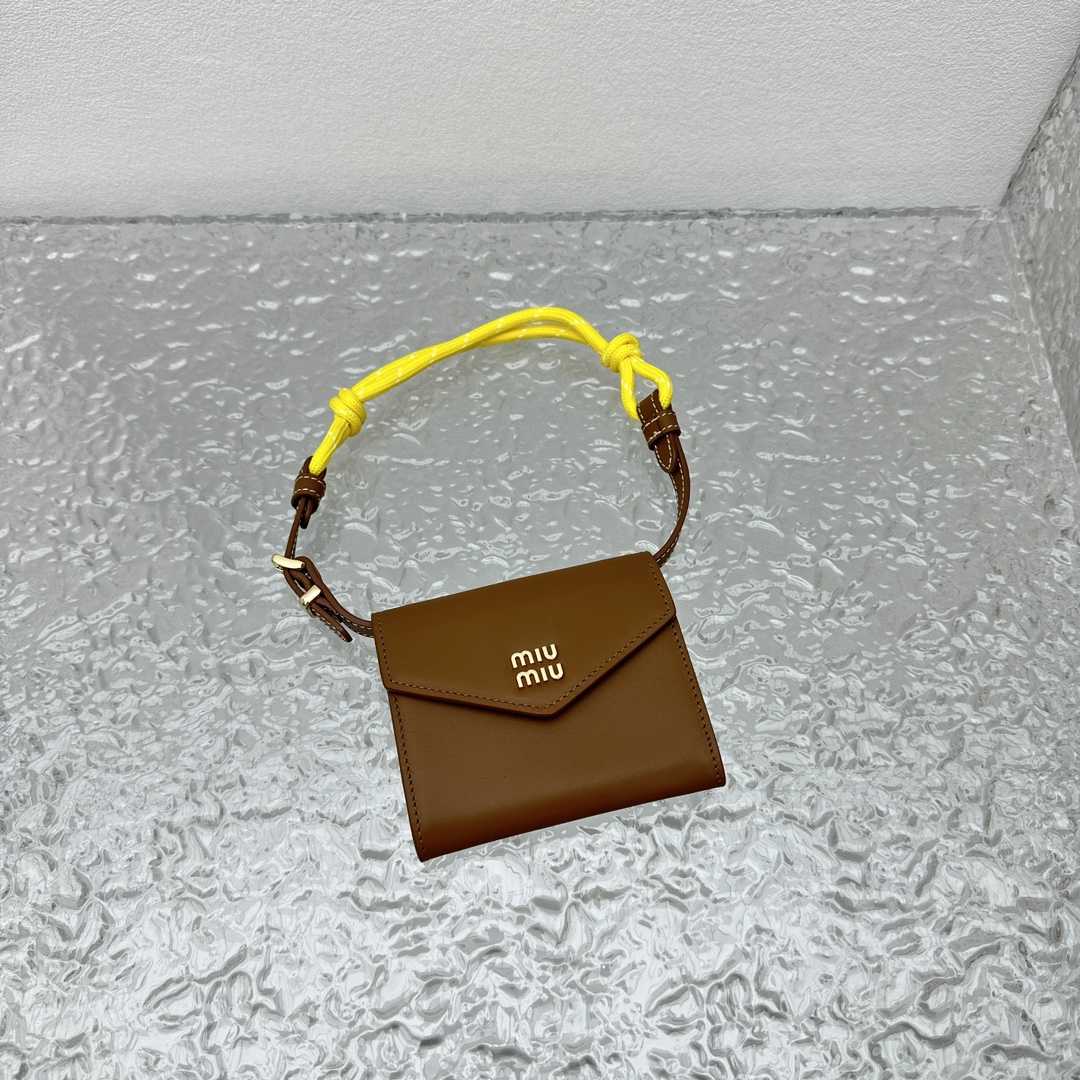 Miu Miu Leather Wallet With Leather And Cord Shoulder Strap - PerfectKickZ