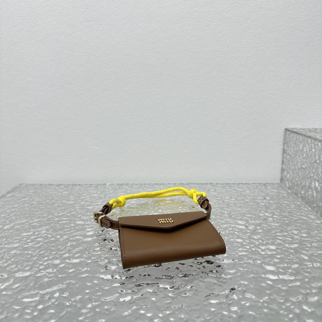 Miu Miu Leather Wallet With Leather And Cord Shoulder Strap - PerfectKickZ