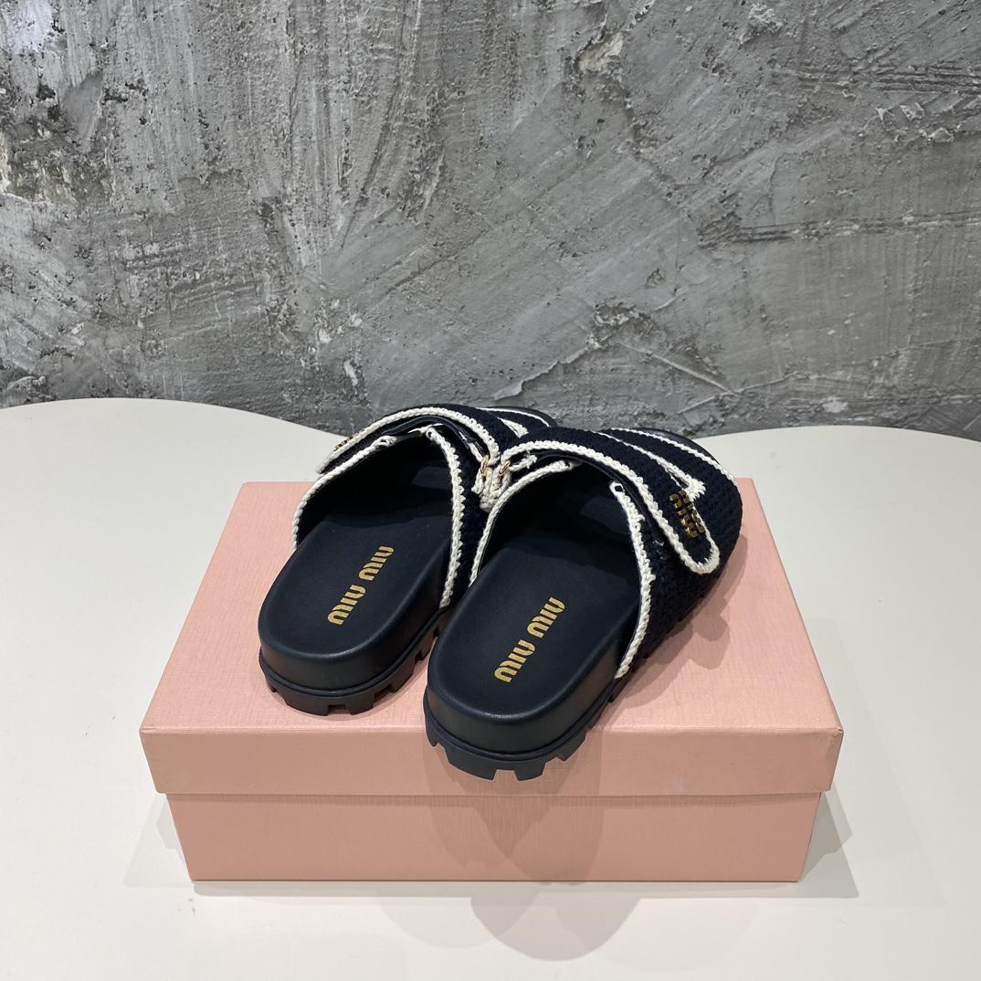 Miu Miu Crochet Knit Slides - PerfectKickZ