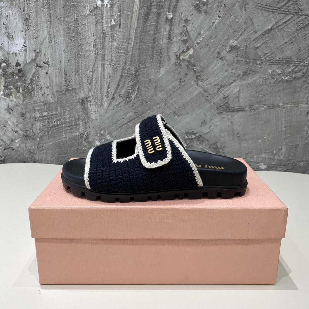 Miu Miu Crochet Knit Slides - PerfectKickZ