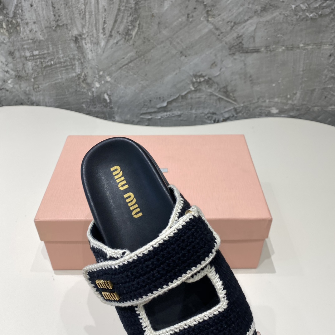 Miu Miu Crochet Knit Slides - PerfectKickZ