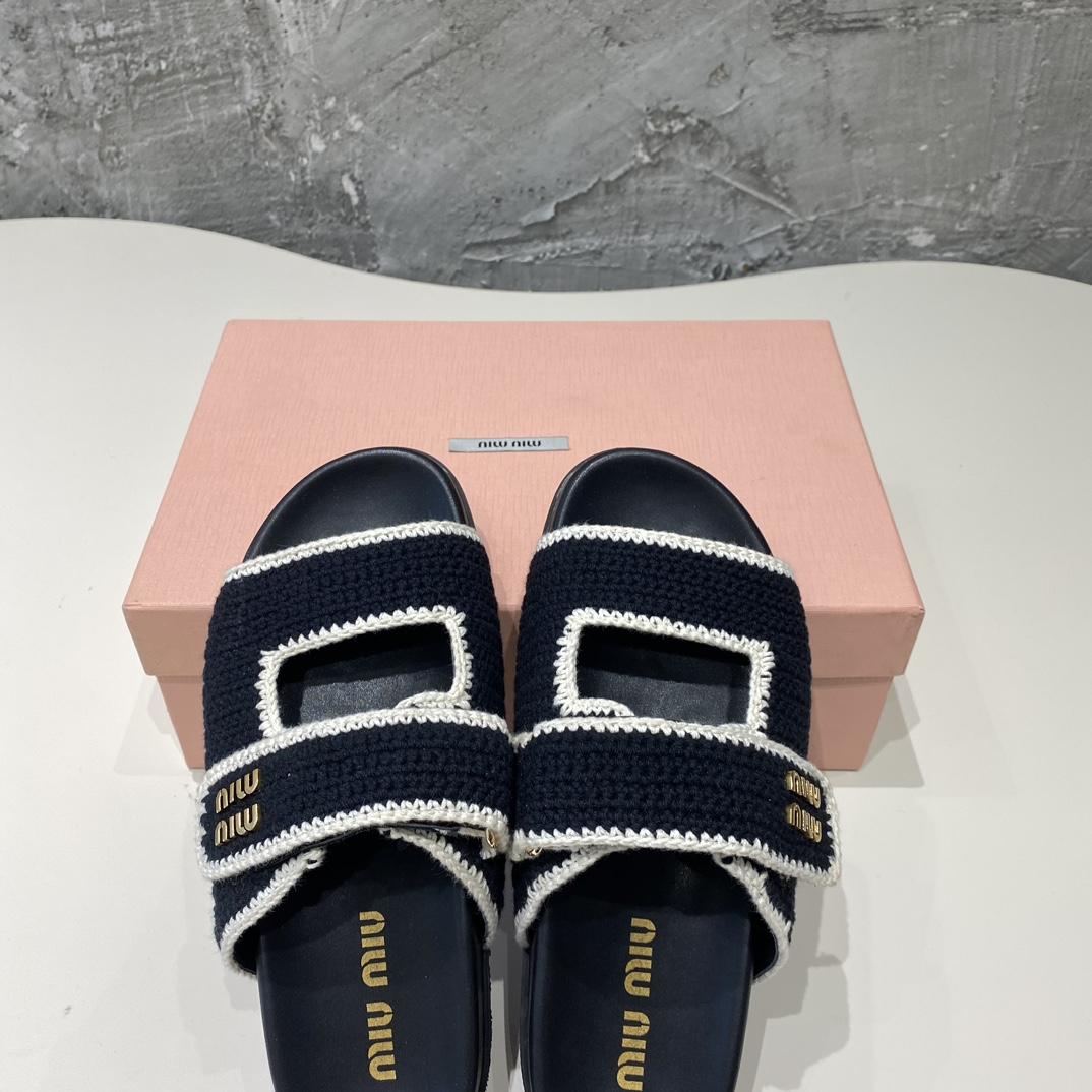 Miu Miu Crochet Knit Slides - PerfectKickZ