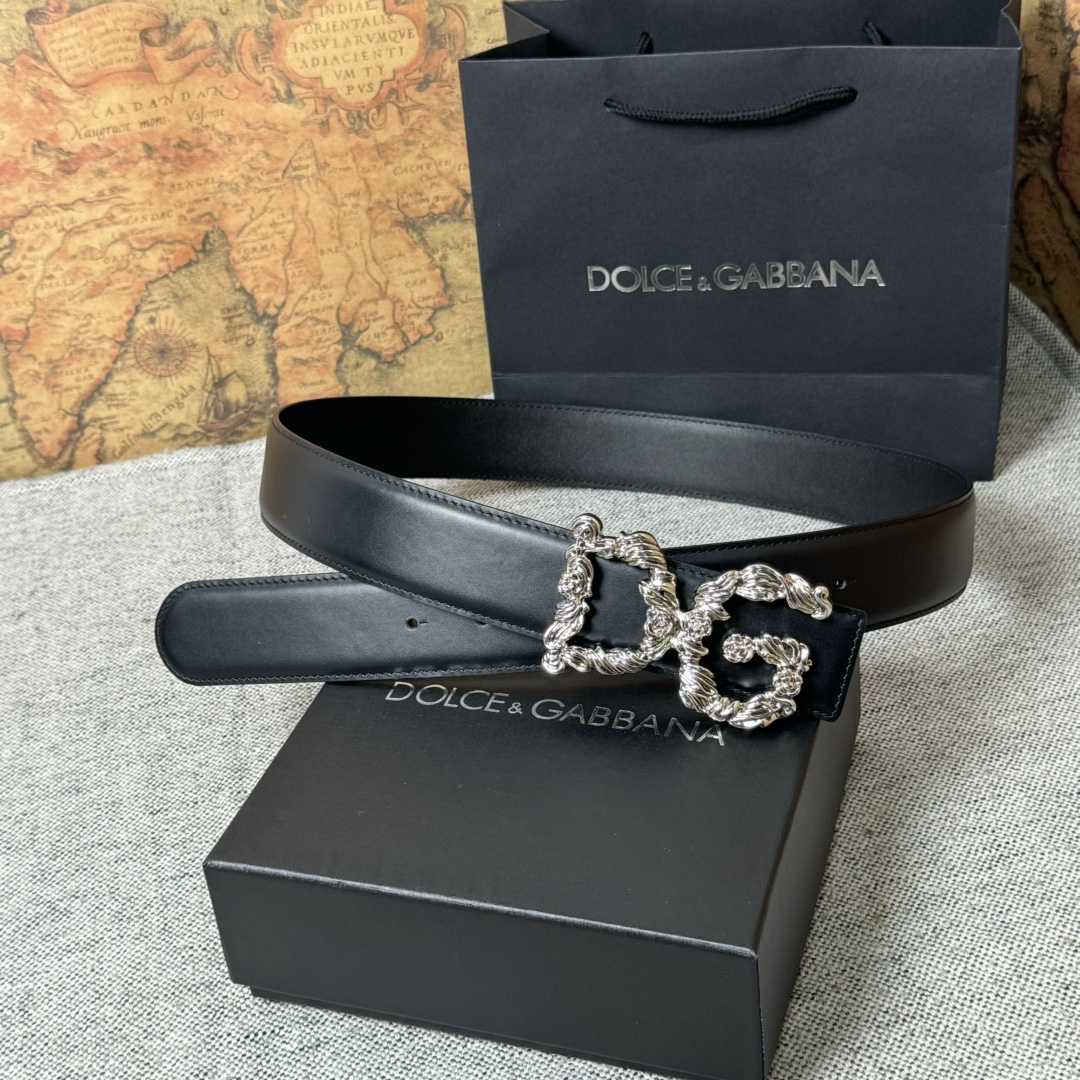 Dolce & Gabbana DG Logo-buckle Leather Belt   40mm - PerfectKickZ