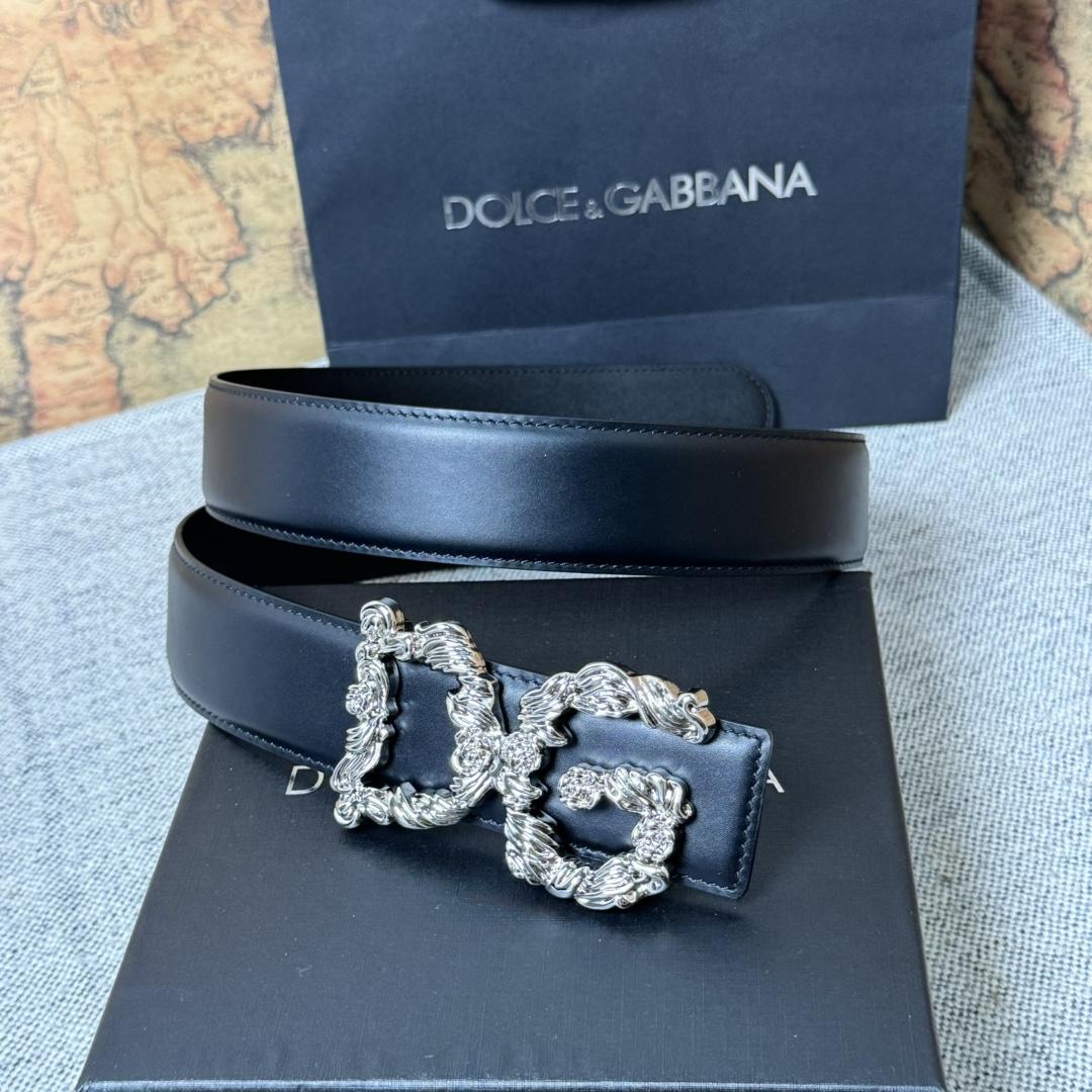 Dolce & Gabbana DG Logo-buckle Leather Belt   40mm - PerfectKickZ