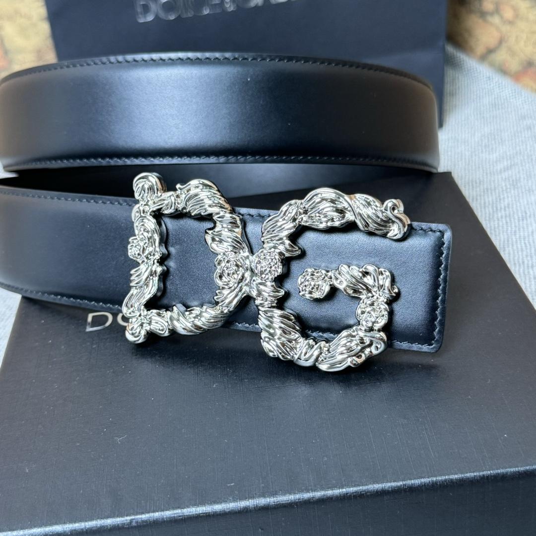 Dolce & Gabbana DG Logo-buckle Leather Belt   40mm - PerfectKickZ