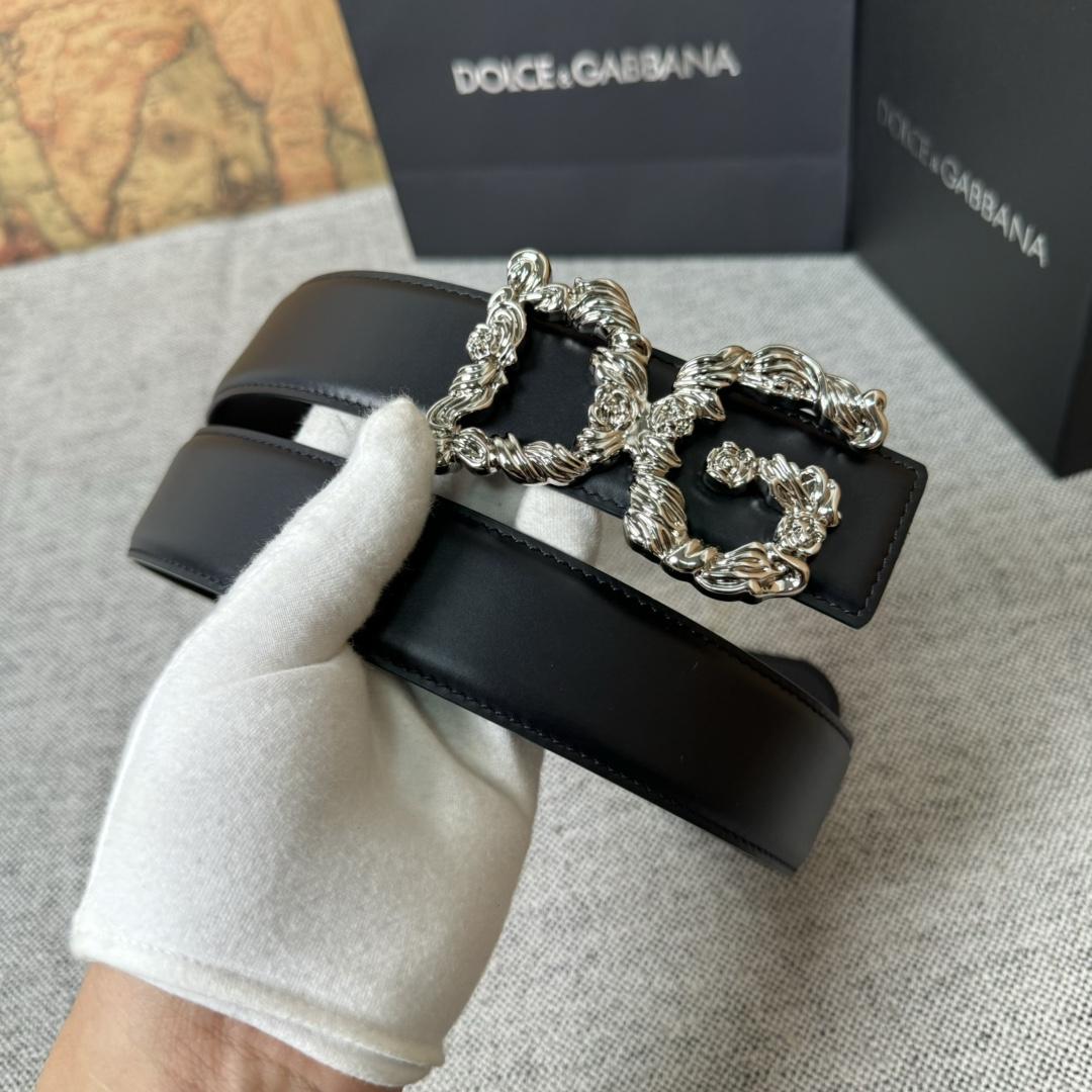 Dolce & Gabbana DG Logo-buckle Leather Belt   40mm - PerfectKickZ