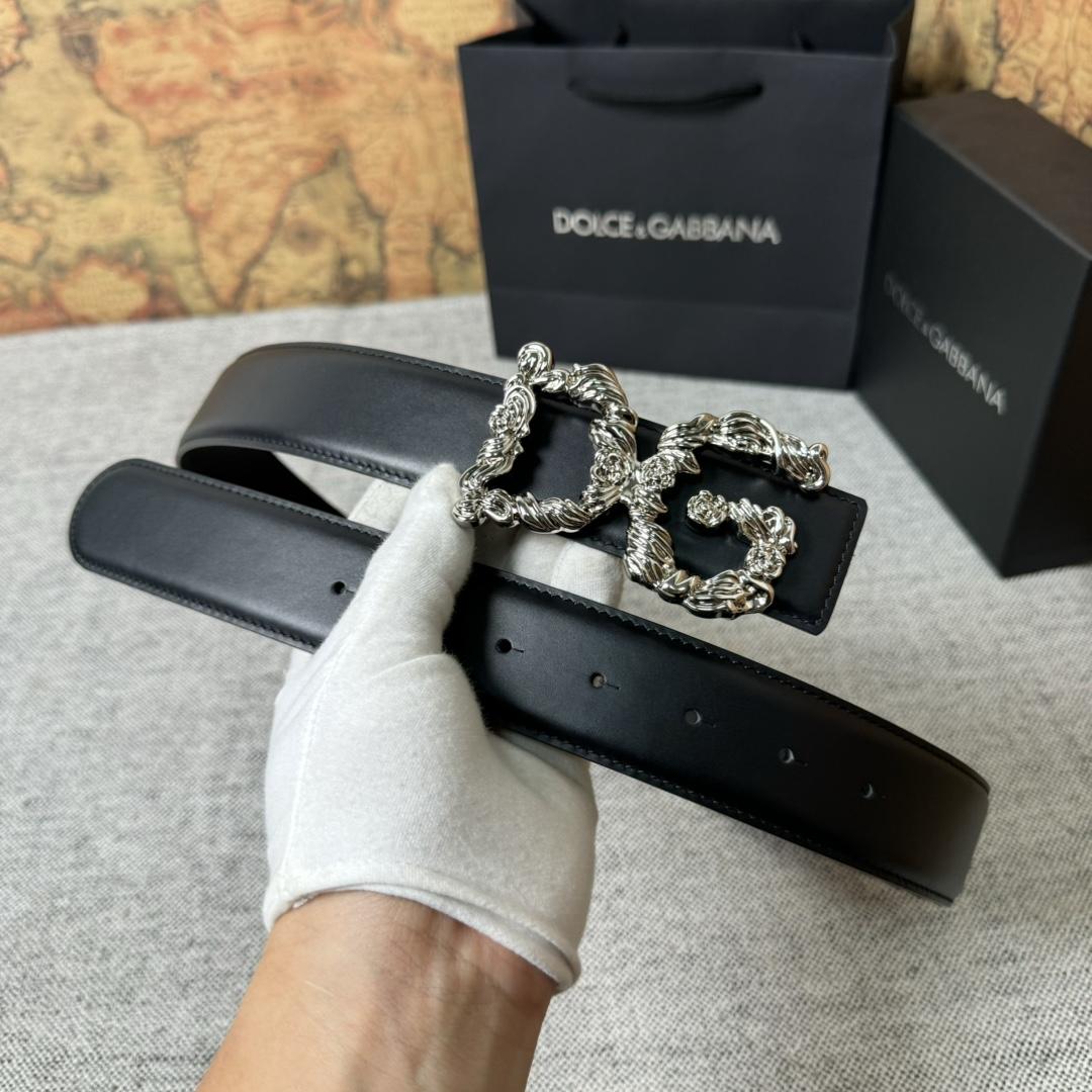 Dolce & Gabbana DG Logo-buckle Leather Belt   40mm - PerfectKickZ