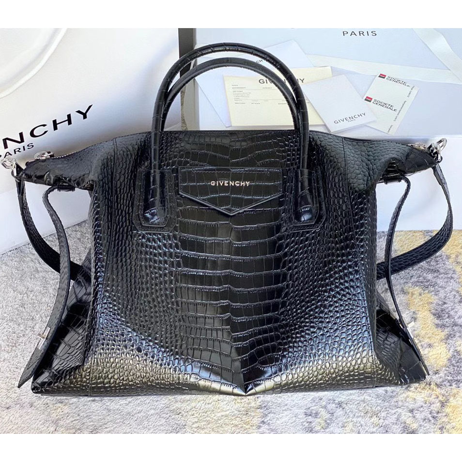 Givenchy Antigona Bag In Crocodile Effect Leather (45x9x35cm) - PerfectKickZ