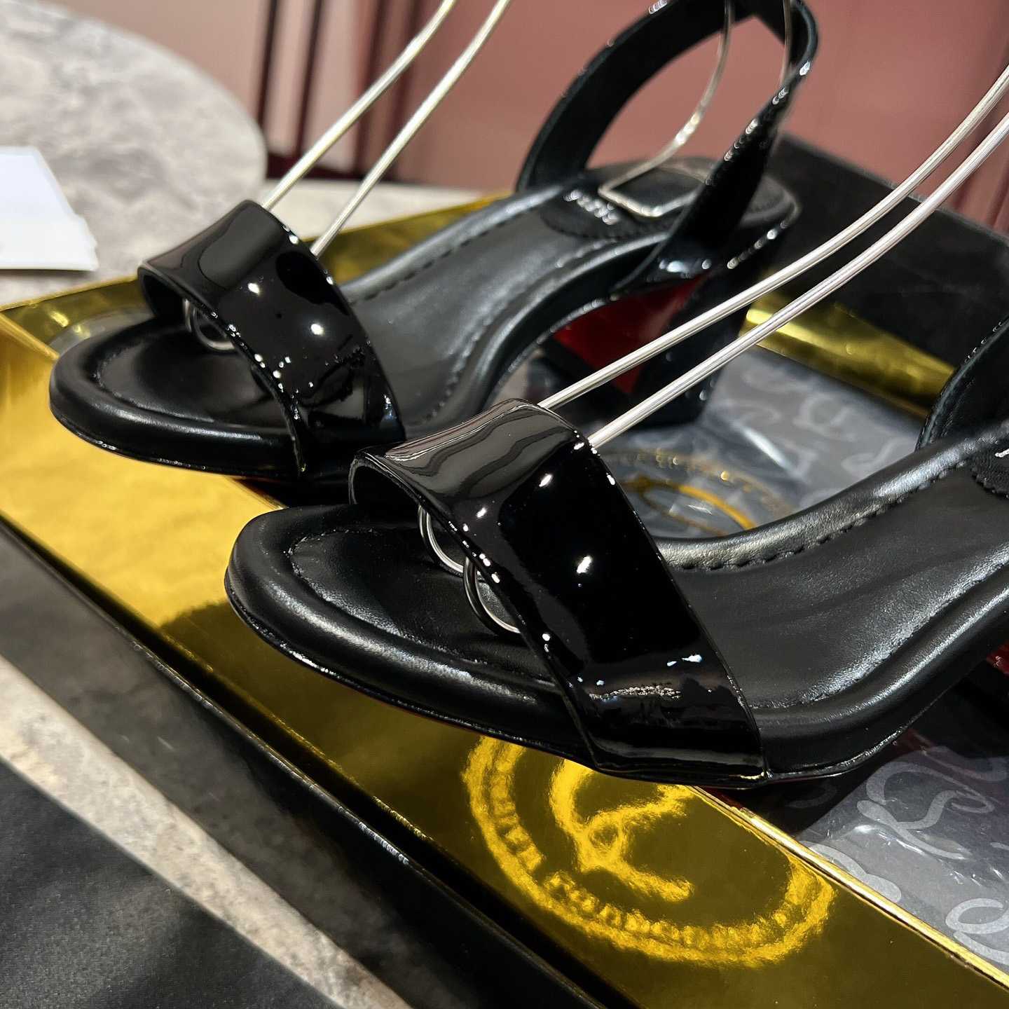 Christian Louboutin  Black Lin Miss Sabina 55 Sandals - PerfectKickZ