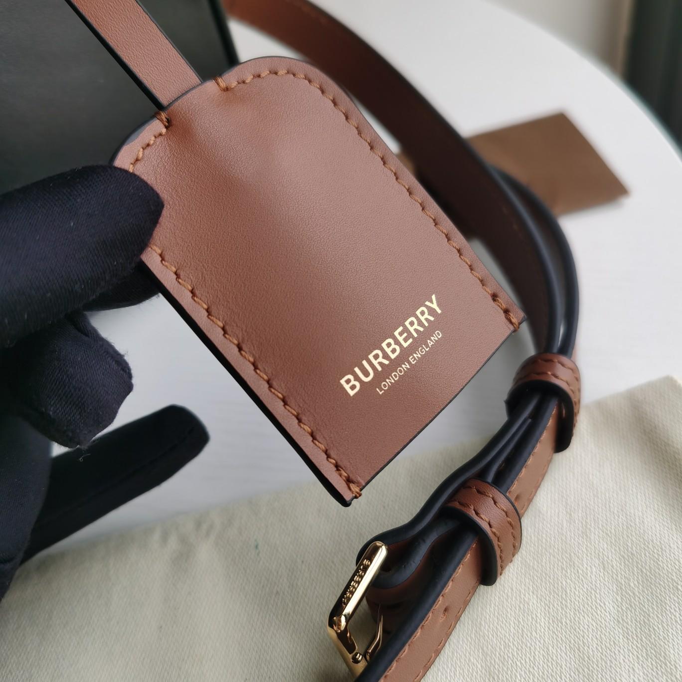 Burberry Cube Bag Leather With Vintage Check   W34 x H21 x D19cm - PerfectKickZ