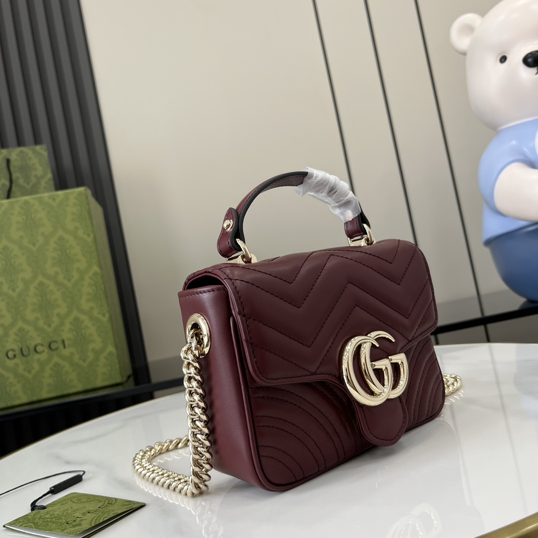 Gucci GG Marmont Mini Top Handle Bag - PerfectKickZ